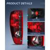 imageNilight Headlight and Taillight Assembly Combo Compatible with 2004 2005 2006 2007 2008 2009 2010 2011 2012 Chevy Colorado GMC Canyon OE Style Black Housing Amber Reflector with Red Tail LightBlack Housing  Amber Reflector wTailight