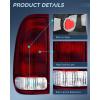 imageNilight Tail light  3rd Third Brake Light Assembly Compatible with 1999 2000 2001 2002 2003 2004 2005 2006 2007 F250 F350 F450 F550 Super Duty Dark Red Taillight with High Mount Brake Rear Cargo LampDark RedPair