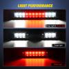 imageNilight Tail light  3rd Third Brake Light Assembly Compatible with 1999 2000 2001 2002 2003 2004 2005 2006 2007 F250 F350 F450 F550 Super Duty Dark Red Taillight with High Mount Brake Rear Cargo LampRed w3rd Brake Light