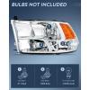 imageNilight Taillight Assembly Compatible with 2009 2010 2011 2012 2013 2014 2015 2016 2017 2018 Dodge Ram 1500 20102018 Ram 2500 3500 Incandescent Type Upgrade LED Tail Lights Rear Brake LampsChrome Housing  Amber Reflector
