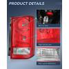 imageNilight Taillight Assembly Compatible with 2009 2010 2011 2012 2013 2014 2015 Honda Pilot Red Clear Tail Lights Rear Lamp Replacement OE Style Driver Side wBulbsRed