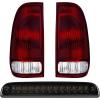 imageNilight Tail light  3rd Third Brake Light Assembly Compatible with 1999 2000 2001 2002 2003 2004 2005 2006 2007 F250 F350 F450 F550 Super Duty Dark Red Taillight with High Mount Brake Rear Cargo LampDark Red w3rd Brake Light