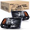 imageNilight Taillight Assembly Compatible with 2009 2010 2011 2012 2013 2014 2015 2016 2017 2018 Dodge Ram 1500 20102018 Ram 2500 3500 Incandescent Type Upgrade LED Tail Lights Rear Brake LampsBlack Housing  Amber Reflector
