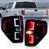imageNilight Taillight Assembly Compatible with 2009 2010 2011 2012 2013 2014 Ford F150 Incandescent Type Styleside Upgrade LED Tube tail lights Rear Brake LampsLED BlackC Shape