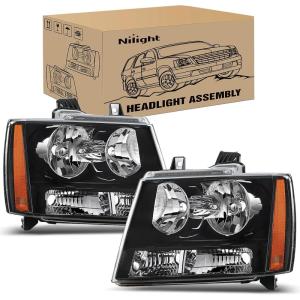 imageNilight Taillight Assembly Compatible With 2007 2008 2009 2010 2011 2012 2013 2014 Chevy Chevrolet Tahoe Suburban Tail Lights Rear Lamps Replacement Passenger Side Dark RedBlack Housing  Amber Reflector