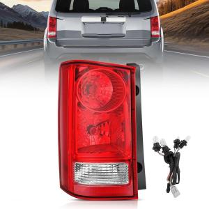 imageNilight Taillight Assembly Compatible with 2009 2010 2011 2012 2013 2014 2015 Honda Pilot Red Clear Tail Lights Rear Lamp Replacement OE Style Driver Side wBulbsRed