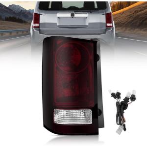 imageNilight Taillight Assembly Compatible with 2009 2010 2011 2012 2013 2014 2015 Honda Pilot Red Clear Tail Lights Rear Lamp Replacement OE Style Driver Side wBulbsSmoke