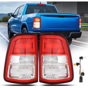 imageNilight Taillight Assembly Compatible with 2019 2020 2021 2022 2023 Dodge Ram 2500 20192023 Dodge Ram 3500 Red Bezel Tail Light OE Style Rear Lamp Replacement Driver and Passenger SidePair of Driver and Passenger Side