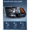 imageNilight Headlight Assembly 2009 2010 2011 2012 2013 2014 2015 2016 2017 2018 Ram 1500 2500 3500 Pickup Quad Headlamp Assembly Replacement Black Housing Amber Corner Clear LensOnly for Quad ModelsBlack Housing  Amber Reflector wTaillight