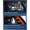 imageNilight Headlight Assembly 2009 2010 2011 2012 2013 2014 2015 2016 2017 2018 Ram 1500 2500 3500 Pickup Quad Headlamp Assembly Replacement Black Housing Amber Corner Clear LensOnly for Quad ModelsBlack Housing  Amber Reflector