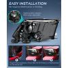imageNilight Headlight Assembly 2009 2010 2011 2012 2013 2014 2015 2016 2017 2018 Ram 1500 2500 3500 Pickup Quad Headlamp Assembly Replacement Black Housing Amber Corner Clear LensOnly for Quad ModelsBlack Housing  Amber Reflector