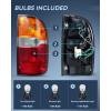 imageNilight Taillight Assembly Compatible with 1995 1996 1997 1998 1999 2000 Toyota Tacoma Rear Tail Light Lamp Replacement OE Style Driver Side and Passenger SideRed Amber Clear Lens