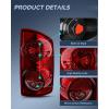 imageNilight Taillight Assembly Compatible with 2007 2008 Dodge Ram 1500 2007 2008 2009 Dodge Ram 2500 3500 Rear Lamp Replacement OE Style Driver Side and Passenger Side Dark Red LensSmoke RedPassenger Side