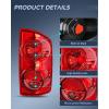 imageNilight Taillight Assembly Compatible with 2007 2008 Dodge Ram 1500 2007 2008 2009 Dodge Ram 2500 3500 Rear Lamp Replacement OE Style Driver Side and Passenger Side Dark Red LensRedPassenger Side