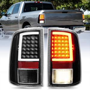 imageNilight Headlight Assembly 2009 2010 2011 2012 2013 2014 2015 2016 2017 2018 Ram 1500 2500 3500 Pickup Quad Headlamp Assembly Replacement Black Housing Amber Corner Clear LensOnly for Quad ModelsLED BlackC Shape