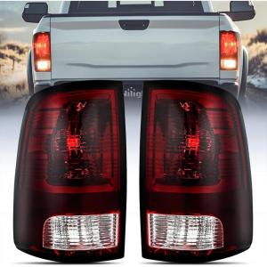 imageNilight Headlight Assembly 2009 2010 2011 2012 2013 2014 2015 2016 2017 2018 Ram 1500 2500 3500 Pickup Quad Headlamp Assembly Replacement Black Housing Amber Corner Clear LensOnly for Quad ModelsDark Red