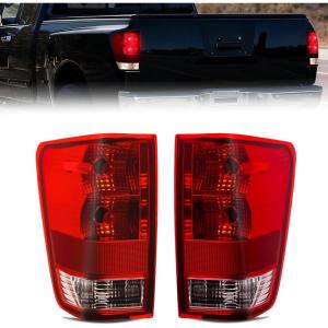 imageNilight Taillight Assembly Compatible with 2004 2005 2006 2007 2008 2009 2010 2011 2012 2013 2014 2015 Nissan Titan Tail Light OE Style Rear Lamp Replacement Passenger Side Red LensPairRed