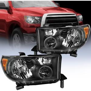imageNilight Taillight Assembly Compatible with 2007 2008 2009 2010 2011 2012 2013 Toyota Tundra Rear Tail Light Lamp Replacement OE Style Right Passenger SideBlack Housing Amber Reflector