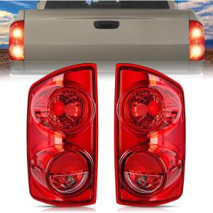 imageNilight Taillight Assembly Compatible with 2007 2008 Dodge Ram 1500 2007 2008 2009 Dodge Ram 2500 3500 Rear Lamp Replacement OE Style Driver Side and Passenger Side Dark Red LensRedPair