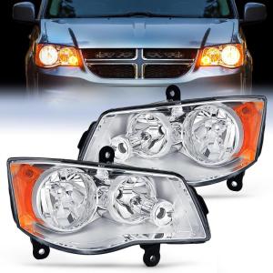 imageNilight Taillight Assembly Compatible with 2011 2012 2013 2014 2015 2016 Chrysler Town amp Country with LED Type Taillights Only Rear Lamp OE Style Driver SideChrome Housing  Amber Reflector