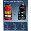 imageNilight Taillight Assembly Compatible with 1999 2000 2001 2002 Chevy Silverado 1999 2000 2001 2002 2003 2004 2005 2006 GMC Sierra Tail Rear Light Fleetside OE Style Driver Side Red BorderBlack BorderPassenger Side