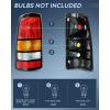 imageNilight Taillight Assembly Compatible with 1999 2000 2001 2002 Chevy Silverado 1999 2000 2001 2002 2003 2004 2005 2006 GMC Sierra Tail Rear Light Fleetside OE Style Driver Side Red BorderBlack BorderDriver Side