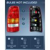 imageNilight Taillight Assembly Compatible with 1999 2000 2001 2002 Chevy Silverado 1999 2000 2001 2002 2003 2004 2005 2006 GMC Sierra Tail Rear Light Fleetside OE Style Driver Side Red BorderRed BorderDriver Side