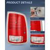 imageNilight Taillight Assembly Compatible with 2013 2014 2015 2016 2017 2018 Dodge Ram 1500 20142018 Ram 2500 3500 LED Style Driver Side and Passenger Side Rear Tail Light with BulbsRed Chrome