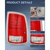 imageNilight Taillight Assembly Compatible with 2013 2014 2015 2016 2017 2018 Dodge Ram 1500 20142018 Ram 2500 3500 LED Style Driver Side and Passenger Side Rear Tail Light with BulbsRed Chrome