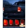imageNilight Taillight Assembly Compatible with 2013 2014 2015 2016 2017 2018 Dodge Ram 1500 20142018 Ram 2500 3500 LED Style Driver Side and Passenger Side Rear Tail Light with BulbsRed Chrome