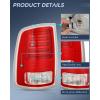imageNilight Taillight Assembly Compatible with 2013 2014 2015 2016 2017 2018 Dodge Ram 1500 20142018 Ram 2500 3500 LED Style Driver Side and Passenger Side Rear Tail Light with BulbsRed Chrome