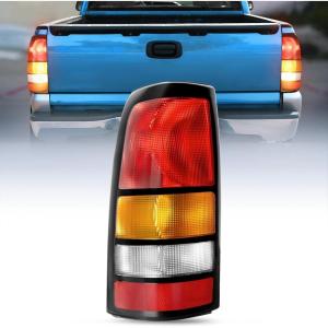imageNilight Taillight Assembly Compatible with 1999 2000 2001 2002 Chevy Silverado 1999 2000 2001 2002 2003 2004 2005 2006 GMC Sierra Tail Rear Light Fleetside OE Style Driver Side Red BorderBlack BorderDriver Side