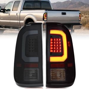 imageNilight Taillight Assembly Compatible with 2008 2009 2010 2011 2012 2013 2014 2015 2016 Ford F250 F350 F450 Super Duty Rear Tail Light Lamp Replacement OE Style Driver Side Dark RedLED SmokeC ShapePair