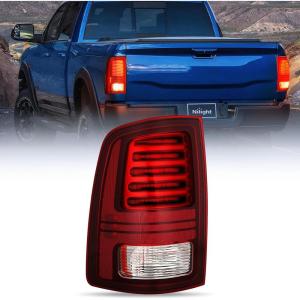 imageNilight Taillight Assembly Compatible with 2013 2014 2015 2016 2017 2018 Dodge Ram 1500 20142018 Ram 2500 3500 LED Style Driver Side and Passenger Side Rear Tail Light with BulbsRed Black