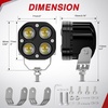 image:imageNilight 78 Handlebar Motorcycle LED Driving Light Pod 2PCS 3 Inch 40W White Amber Dual Color Spot Beam Fog Auxiliary Offroad Lighting with 16AWG Wiring Harness for 12V Motorbike Dirt Bike eBike