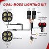 image:imageNilight 78 Handlebar Motorcycle LED Driving Light Pod 2PCS 3 Inch 40W White Amber Dual Color Spot Beam Fog Auxiliary Offroad Lighting with 16AWG Wiring Harness for 12V Motorbike Dirt Bike eBike
