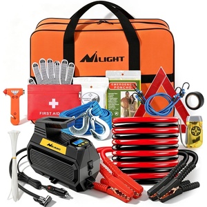 image:imageNilight Car Emergency Kit with Jumper Cable First Aid Kit Safety Assistance Tools for Travel Camping Outdoor Cars Truck SUV RV Roadside Essentials with Flash LightEssential KitDigital Air Compressor