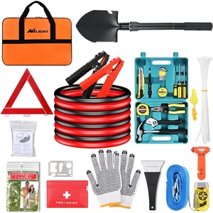 image:imageNilight Car Emergency Kit with Jumper Cable First Aid Kit Safety Assistance Tools for Travel Camping Outdoor Cars Truck SUV RV Roadside Essentials with Flash LightEssential KitTool Set