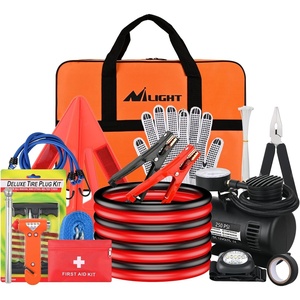 image:imageNilight Car Emergency Kit with Jumper Cable First Aid Kit Safety Assistance Tools for Travel Camping Outdoor Cars Truck SUV RV Roadside Essentials with Flash LightEssential KitAir Compressor