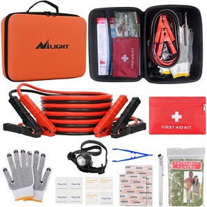 image:imageNilight Car Emergency Kit with Jumper Cable First Aid Kit Safety Assistance Tools for Travel Camping Outdoor Cars Truck SUV RV Roadside Essentials with Flash LightBasic Essential Kit