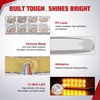 image:imageNilight 10 Pack 63 Inch Rectangle Red Side Marker Lights 12 LED 3 Functions HighLowStrobe IP67 Waterproof Stainless Steel Chrome Bezel 12V Surface Mount for Truck Trailer RV SUV BoatClear Amber