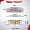 image:imageNilight 10 Pack 63 Inch Rectangle Red Side Marker Lights 12 LED 3 Functions HighLowStrobe IP67 Waterproof Stainless Steel Chrome Bezel 12V Surface Mount for Truck Trailer RV SUV BoatClear Amber