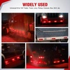 image:imageNilight 10 Pack 63 Inch Rectangle Red Side Marker Lights 12 LED 3 Functions HighLowStrobe IP67 Waterproof Stainless Steel Chrome Bezel 12V Surface Mount for Truck Trailer RV SUV BoatRed