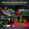 image:imageNilight 10 Pack 63 Inch Rectangle Red Side Marker Lights 12 LED 3 Functions HighLowStrobe IP67 Waterproof Stainless Steel Chrome Bezel 12V Surface Mount for Truck Trailer RV SUV BoatRed Green