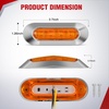 image:imageNilight 10 Pack 63 Inch Rectangle Red Side Marker Lights 12 LED 3 Functions HighLowStrobe IP67 Waterproof Stainless Steel Chrome Bezel 12V Surface Mount for Truck Trailer RV SUV BoatAmber Red 20Pcs