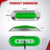 image:imageNilight 10 Pack 63 Inch Rectangle Red Side Marker Lights 12 LED 3 Functions HighLowStrobe IP67 Waterproof Stainless Steel Chrome Bezel 12V Surface Mount for Truck Trailer RV SUV BoatGreen