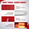 image:imageNilight 10 Pack 63 Inch Rectangle Red Side Marker Lights 12 LED 3 Functions HighLowStrobe IP67 Waterproof Stainless Steel Chrome Bezel 12V Surface Mount for Truck Trailer RV SUV BoatRed