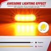 image:imageNilight 10 Pack 63 Inch Rectangle Red Side Marker Lights 12 LED 3 Functions HighLowStrobe IP67 Waterproof Stainless Steel Chrome Bezel 12V Surface Mount for Truck Trailer RV SUV BoatAmber