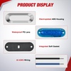 image:imageNilight 10 Pack 63 Inch Rectangle Red Side Marker Lights 12 LED 3 Functions HighLowStrobe IP67 Waterproof Stainless Steel Chrome Bezel 12V Surface Mount for Truck Trailer RV SUV BoatBlue