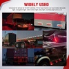 image:imageNilight 10 Pack 63 Inch Rectangle Red Side Marker Lights 12 LED 3 Functions HighLowStrobe IP67 Waterproof Stainless Steel Chrome Bezel 12V Surface Mount for Truck Trailer RV SUV BoatRed